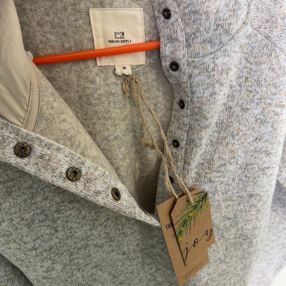 Thread+Supply Pullover Snap Hand Sewn Hoodie Sweatshirt US Women's M - Picture 4 of 7